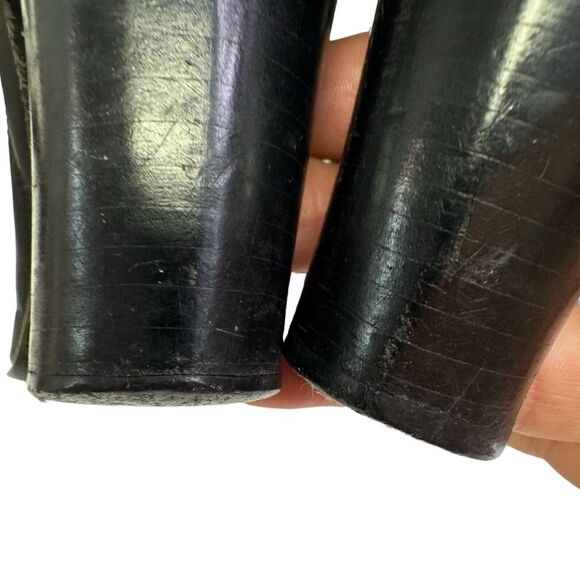 Black Leather Heeled Ankle Boots, Pointed Toe, Block Heel, Chic Classic Style - Picture 12 of 12